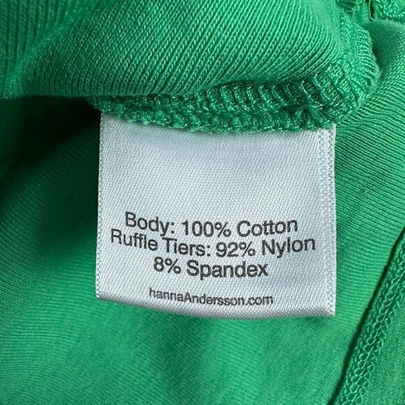 Hanna Andersson Girls 6-7 Swish Sparkle Dress With Tulle Tiers Green - Picture 6 of 7